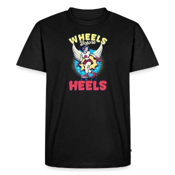 Roller Derby Wheels Before Heels - Men's Premium Organic T-Shirt - black - Front - Nico (187cm)