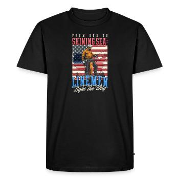 Un joueur de ligne patriotique d’un océan à l’autre éclaire le chemin - T-shirt Premium bio Homme - noir - Devant - Nico (187cm)