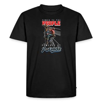 Le pouvoir patriotique des monteurs de lignes au peuple par les patriotes - T-shirt Premium bio Homme - noir - Devant - Nico (187cm)