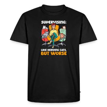 Superviseur superviseur : Comme des chats de troupeau, mais pas - T-shirt Premium bio Homme - noir - Devant - Nico (187cm)