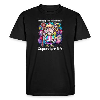 Superviseur menant l’inhabitable : la vie du superviseur - T-shirt Premium bio Homme - noir - Devant - Nico (187cm)
