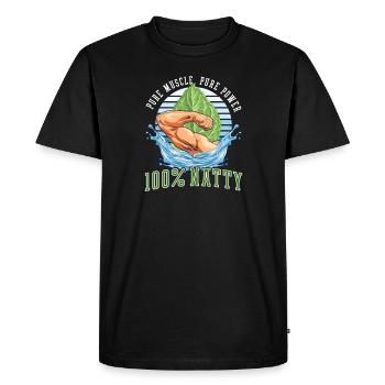 Natty Bodybuilder Pure Puissance musculaire : 100% Natty - T-shirt Premium bio Homme - noir - Devant - Nico (187cm)