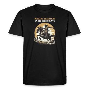 Tradition du rodéo occidental : la course compte - T-shirt Premium bio Homme - noir - Devant - Nico (187cm)