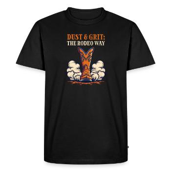 Western Rodeo Dust & Grit: The Rodeo Way - Men's Premium Organic T-Shirt - black - Front - Nico (187cm)