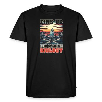 Le biologiste Shark Lover se lance dans la biologie marine - T-shirt Premium bio Homme - noir - Devant - Nico (187cm)