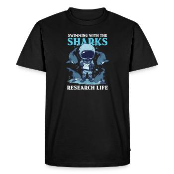 Biologiste Amoureux des requins Nager avec les requins - T-shirt Premium bio Homme - noir - Devant - Nico (187cm)
