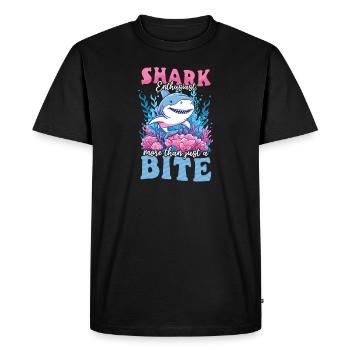 Biologiste amateur de requins : plus qu’une bouchée - T-shirt Premium bio Homme - noir - Devant - Nico (187cm)