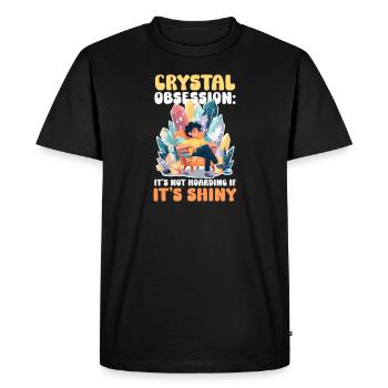 Crystal Collector It's Not Hoarding If It's Shiny! - Men's Premium Organic T-Shirt - black - Front - Nico (187cm)