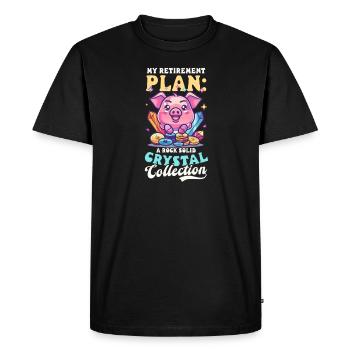 Crystal Collector Retirement Plan Solid Collection - Men's Premium Organic T-Shirt - black - Front - Nico (187cm)