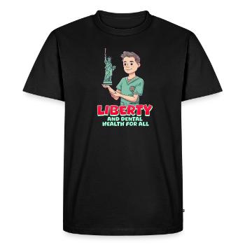 Dentiste patriotique Liberté et santé dentaire pour Al - T-shirt Premium bio Homme - noir - Devant - Nico (187cm)