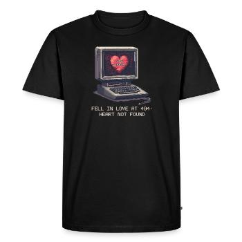 Geek Love Fell in Love at 404: Heart Not Found - Men's Premium Organic T-Shirt - black - Front - Nico (187cm)