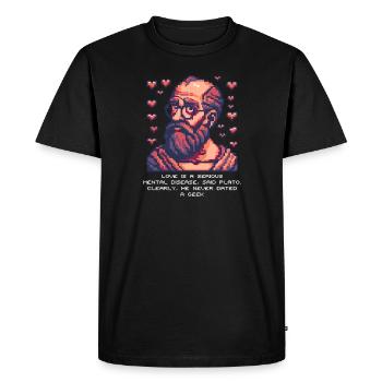 Geek Love He Never Dated a Geek - Men's Premium Organic T-Shirt - black - Front - Nico (187cm)