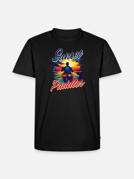 Kayaking Sunset Paddler - Men's Premium Organic T-Shirt - black