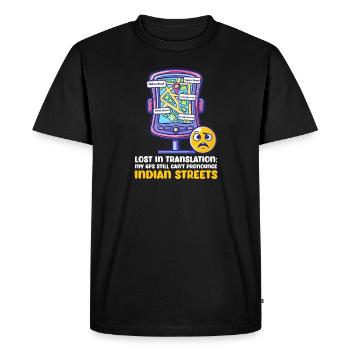 American Indian Still Can't Pronounce Indian Stree - Men's Premium Organic T-Shirt - black - Front - Nico (187cm)