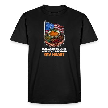 American Indian Masala Veins American Dream Heart - Men's Premium Organic T-Shirt - black - Front - Nico (187cm)