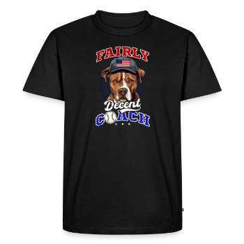4th Of July Baseball Coach Fairly Decent Coach - Men's Premium Organic T-Shirt - black - Front - Nico (187cm)