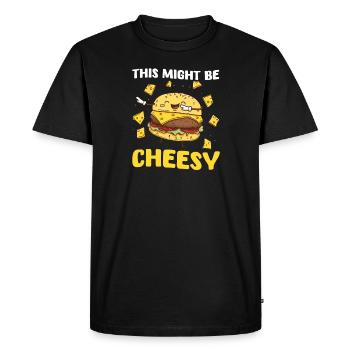 Hamburger, ça pourrait être ringard - T-shirt Premium bio Homme - noir - Devant - Nico (187cm)