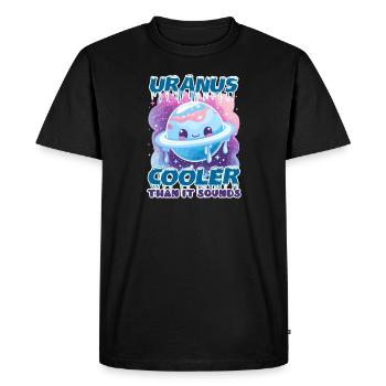 Uranus Uranus: Cooler Than It Sounds - Men's Premium Organic T-Shirt - black - Front - Nico (187cm)