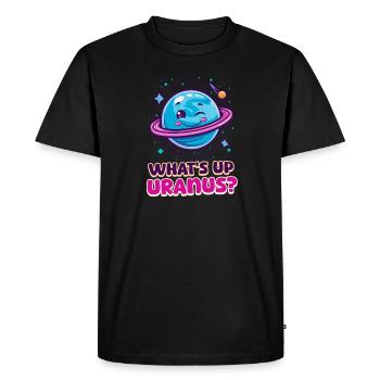 Uranus What’s Up, Uranus? - Men's Premium Organic T-Shirt - black - Front - Nico (187cm)