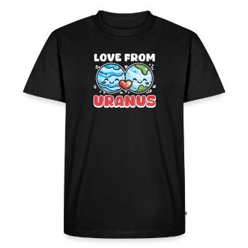 Uranus Love from Uranus - Men's Premium Organic T-Shirt - black - Front - Nico (187cm)