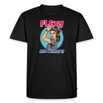 Ehlers Danlos Flexy and I Know It - Men's Premium Organic T-Shirt - black - Front - Nico (187cm)