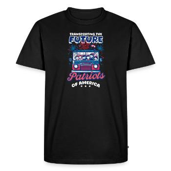 Un chauffeur de bus patriotique transportant les futurs patriotes - T-shirt Premium bio Homme - noir - Devant - Nico (187cm)