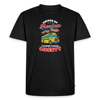 Un chauffeur de bus patriotique se dirige vers la liberté - T-shirt Premium bio Homme - noir - Devant - Nico (187cm)