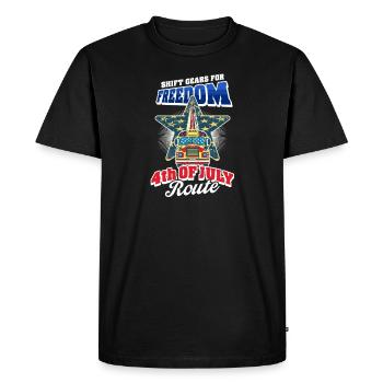 Un chauffeur de bus patriotique passe à la vitesse supérieure pour la liberté - T-shirt Premium bio Homme - noir - Devant - Nico (187cm)