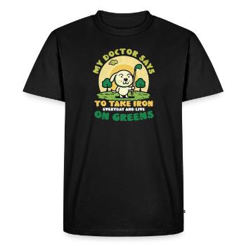 Golfing Take Iron On Greens - Men's Premium Organic T-Shirt - black - Front - Nico (187cm)