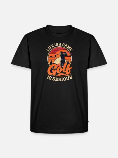Golfing Life Game Golf Serious - Men's Premium Organic T-Shirt - black