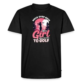 Golfing Move Over Boys - Men's Premium Organic T-Shirt - black - Front - Nico (187cm)