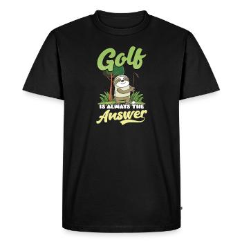 Golfing Golf Answer - Men's Premium Organic T-Shirt - black - Front - Nico (187cm)