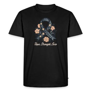 Glioblastoma Awareness Hope, Strength, Cure - Men's Premium Organic T-Shirt - black - Front - Nico (187cm)
