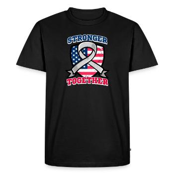 Sensibilisation au glioblastome Plus forts ensemble - T-shirt Premium bio Homme - noir - Devant - Nico (187cm)