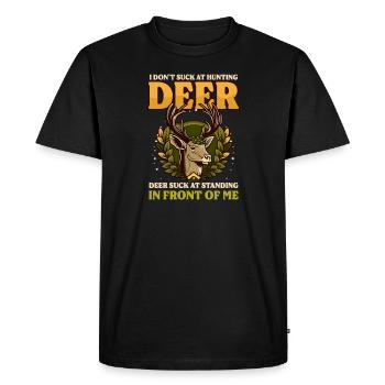Chasseur de cerfs nuls debout devant - T-shirt Premium bio Homme - noir - Devant - Nico (187cm)