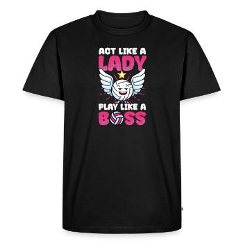 Joueur de volley-ball Act Lady Play - T-shirt Premium bio Homme - noir - Devant - Nico (187cm)
