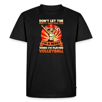 Joueur de volley-ball Beast en jouant au volley-ball - T-shirt Premium bio Homme - noir - Devant - Nico (187cm)