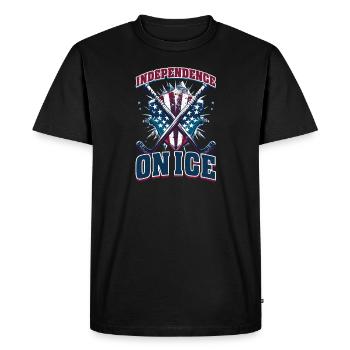4 juillet Hockey Independence on Ice - T-shirt Premium bio Homme - noir - Devant - Nico (187cm)