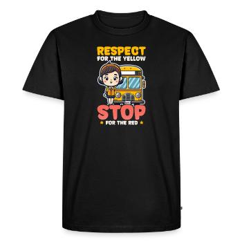 Bus Driver Respect For Yellow Stop Red - Men's Premium Organic T-Shirt - black - Front - Nico (187cm)