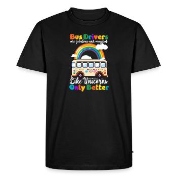 Bus Driver Like Unicorns Only Better - Men's Premium Organic T-Shirt - black - Front - Nico (187cm)