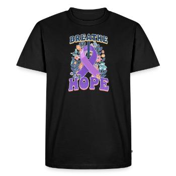 Fibrose kystique Breath Hope - T-shirt Premium bio Homme - noir - Devant - Nico (187cm)