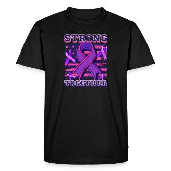 Cystic Fibrosis Strong Together - Men's Premium Organic T-Shirt - black - Front - Nico (187cm)