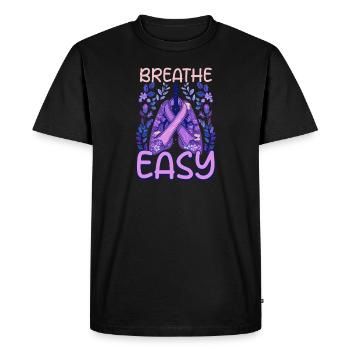 Fibrose kystique Breath Easy - T-shirt Premium bio Homme - noir - Devant - Nico (187cm)