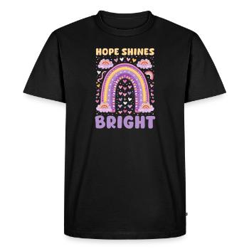 Cystic Fibrosis Hope Shines Bright - Men's Premium Organic T-Shirt - black - Front - Nico (187cm)
