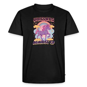 Cystic Fibrosis Unicorns Against CF - Men's Premium Organic T-Shirt - black - Front - Nico (187cm)