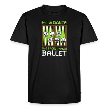 Funny Backgammon Hit & Dance: The Backgammon Balle - Men's Premium Organic T-Shirt - black - Front - Nico (187cm)