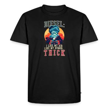 Diesel Car Lover Because Like My Air Like Humor - Men's Premium Organic T-Shirt - black - Front - Nico (187cm)