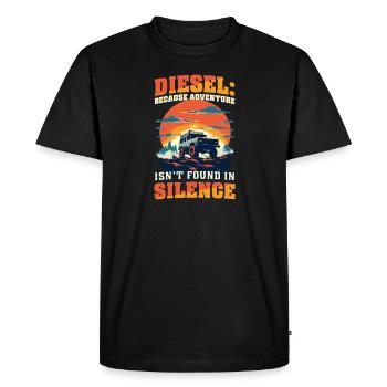 Diesel Car Lover Adventure Isn't Found in Silence - Men's Premium Organic T-Shirt - black - Front - Nico (187cm)