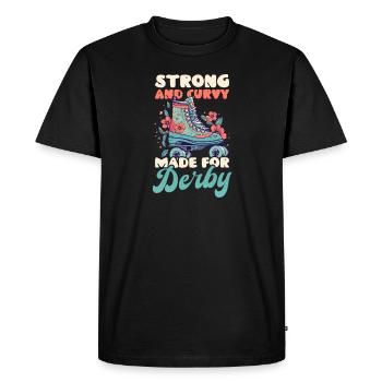 Roller Derby Strong And Curvy Made For Derby - Men's Premium Organic T-Shirt - black - Front - Nico (187cm)