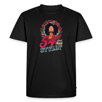 54th Birthday 54 and Still Stylin' - Men's Premium Organic T-Shirt - black - Front - Nico (187cm)